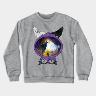 Awesome black and white wolf Crewneck Sweatshirt